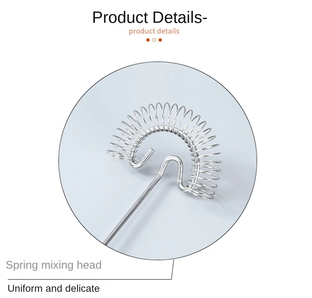 Description Picture 6 of itemHandheld Rotary Egg Whisk Stainless Steel Egg Stirring Tool Portable Baking Dough Cake Cream Mixer Whisk Stir Beater Mini Silver
