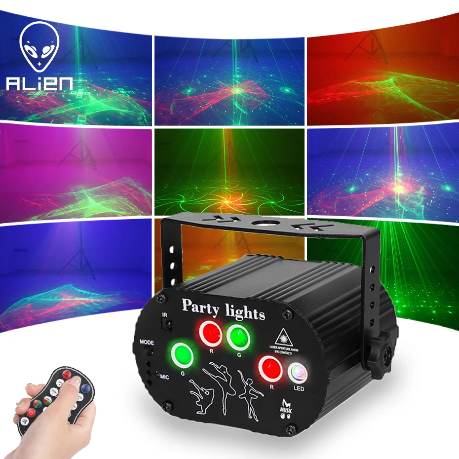 오로라-3 인 1 60 패턴 미니 DJ 디스코 레이저 프로젝터, USB LED 무대 조명 효과 파티 휴일 크리스마스 램프