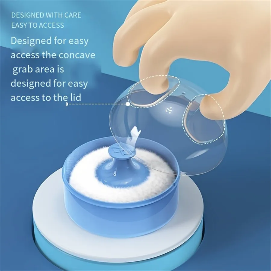 Portable Refillable After Bath Powder Case, Face & Body Toner Organiser with Soft Sponge Puff - Travel Accessories