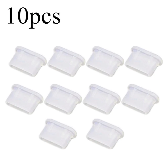 Silicone Dustproof Plug for Type-C Charging Port - Soft Rubber Cover (10-Pack)