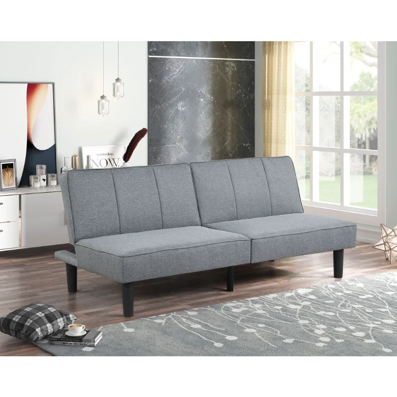 

Studio Futon, Gray Linen Upholstery Furniture Living Room