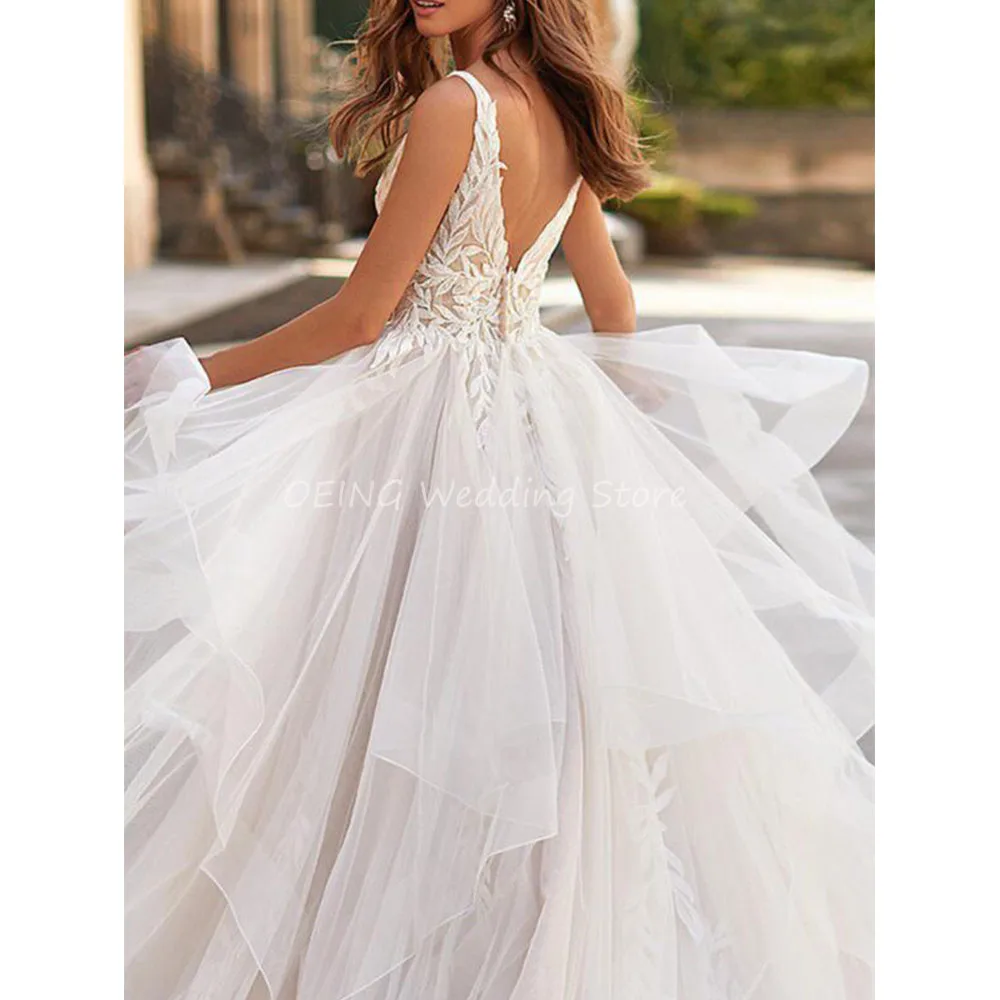 Ball Gown Wedding Dress 2022 Court Train Sleeveless V Neck Wedding Gowns Buttons Ruffle Beaded Applique Elegant Bridal Dresses reception dress for bride