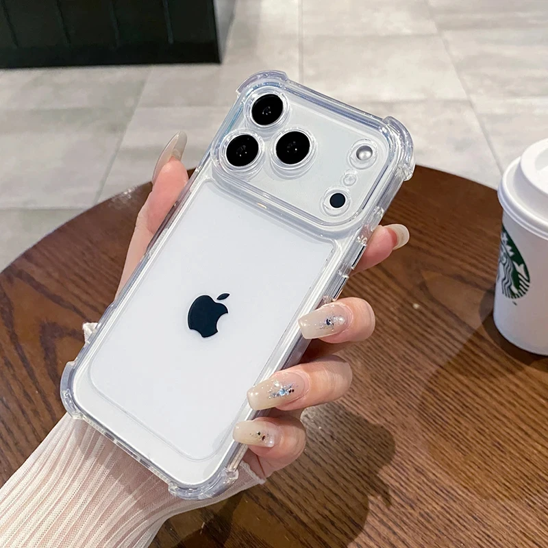 Luxury Transparent Acrylic Shockproof Bumper Phone Case - Clear Hard Cover