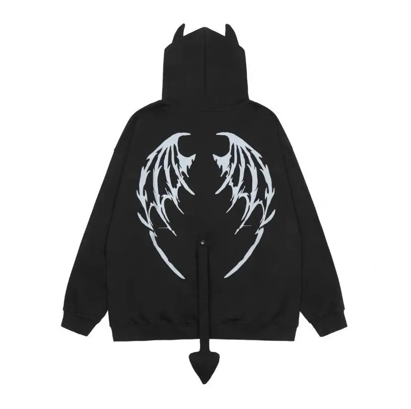 【DISCERNMENT】Unisex Devil Overfit Hooded Zip-Up 3C DISCERNMENT】Unisex Devil Overfit Hooded Zip-Up 3C