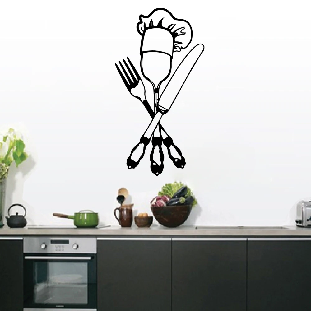 

1 PC new various kitchenwares for kitchen Wall Sticker Pvc Wall Art Stickers Modern Fashion Wallsticker Art Decor Wallpaper