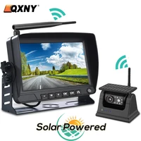 Wireless Solar Powered Energy Magnet Reverse Backup Camera with AHD 7″  Rear View DVR Recording Monitor for Camper/Truck/Trailer