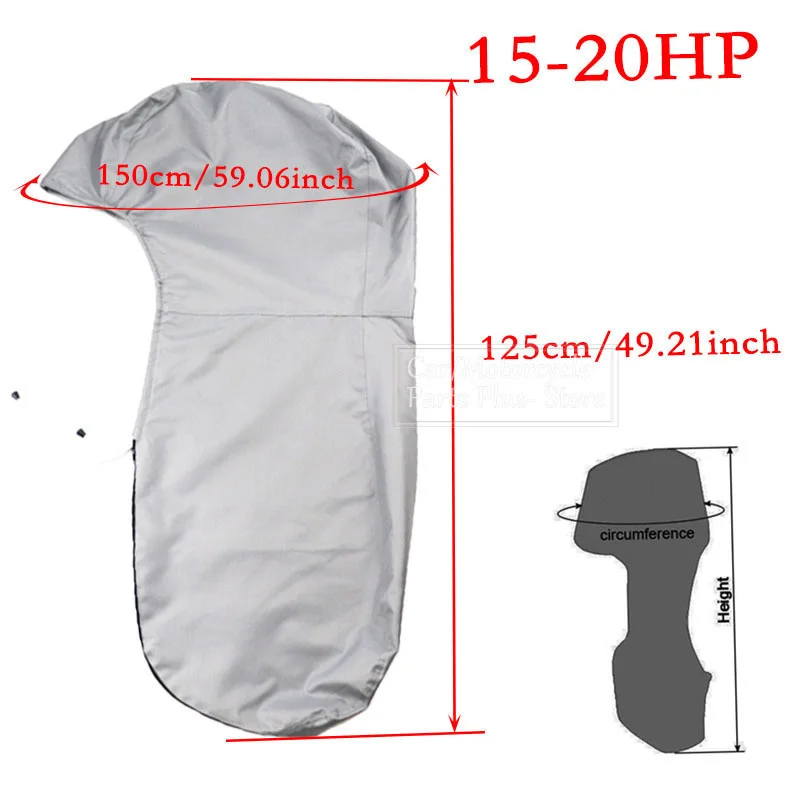 Robuste Außenbordmotorabdeckung, wasserdichte Bootsmotorabdeckung aus 600D-Polyester in voller Größe für Motor bis zu 6–225 PS Außenbordmotor P – Detail 24