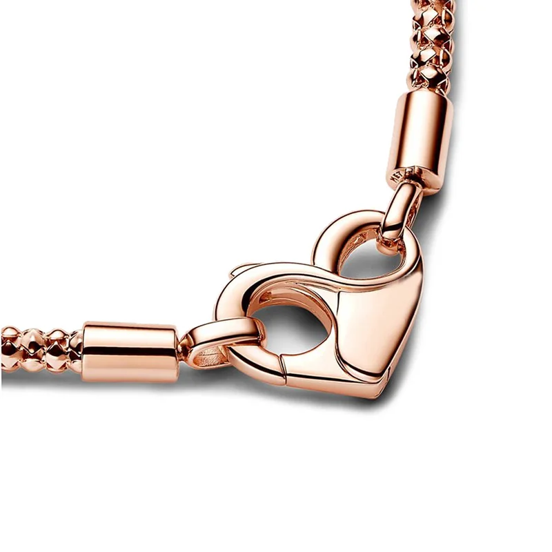IN STOCK 925 Sterling Silver/Rose Gold Plated/Gold Plated Unique Metal Blend Heart Bracelets for Women's Gift