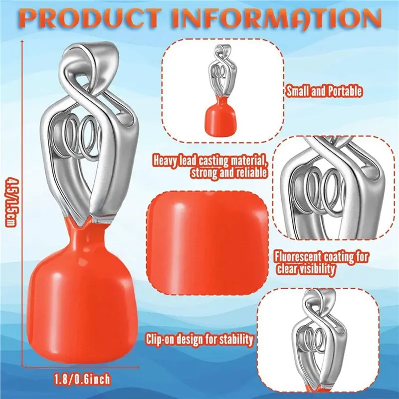 바다, 호수, 강용 클립형 수심 측정기 - 4개입 휴대용 얼음낚시 수심 측정기