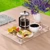 Jewelry Display Tray with Handle Large Capacity Smooth Edge Clear Acrylic Storage Tray Earrings Necklaces Jewelry Plate 3