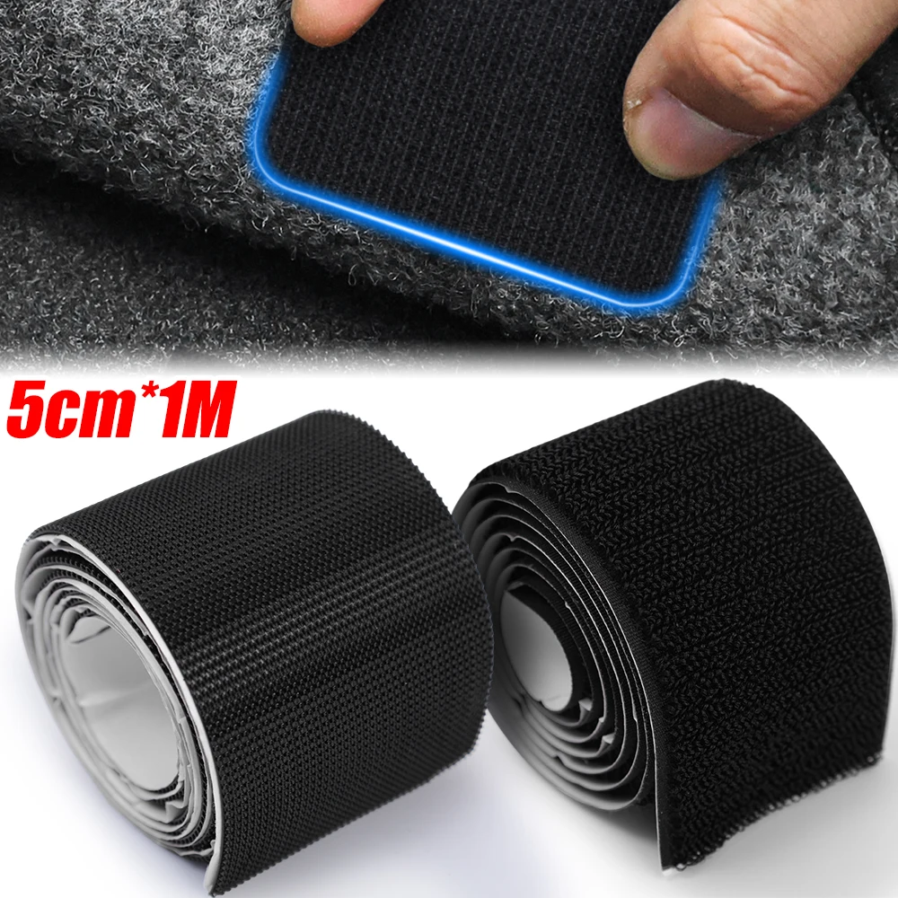 

1M*5CM Carpet Fixing Stickers Hook and Loop Tape Double Faced Car Carpet Fixed Patches Home Floor Foot Mats Anti Skid Grip Tapes