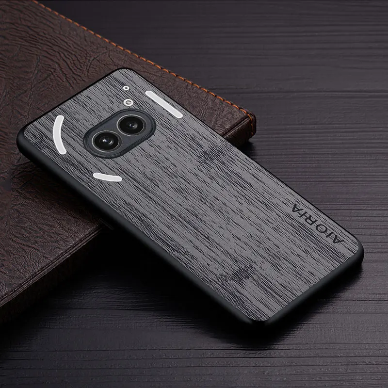 غطاء هاتف جلدي بنمط خشب الخيزران ، حقيبة لكل شيء ،...