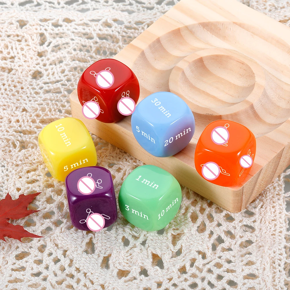 

2 шт., цветные акриловые кости, 6 сторон