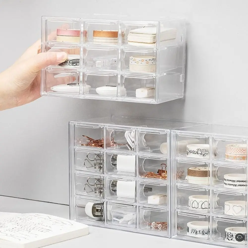 

Earphone Sundries Makeup Container Stationery Organizer Desktop Storage Drawer Drawer Storage Box Transparent Storage Box