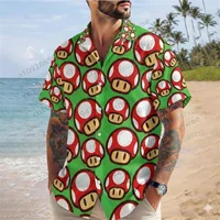 Super Mario Camicia Hawaiana con Stampa Integrale di Toad, Bowser, Luigi, Yoshi 2