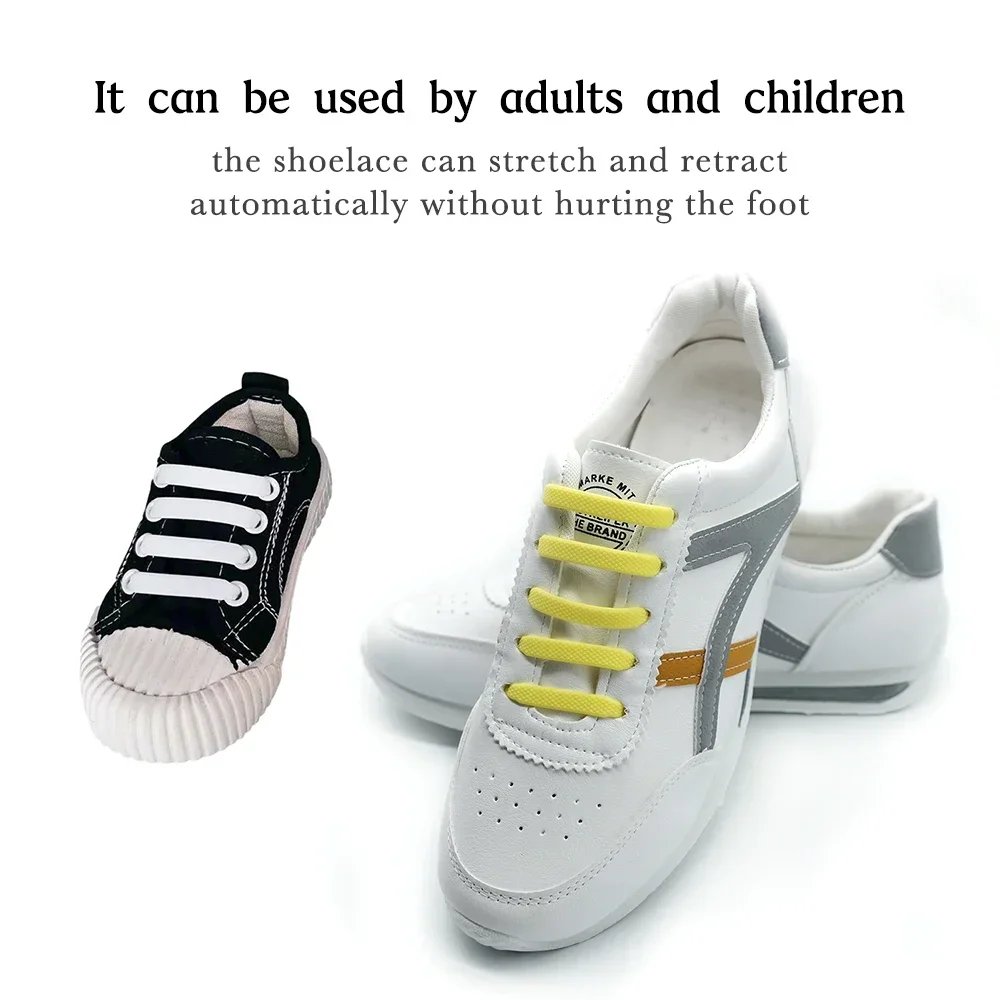 Chaussures élastiques en Silicone, sans cravate, créatives, en caoutchouc, dentelle, 13 couleurs, baskets pour enfants et adultes, 16 pièces/lot_voghion.com