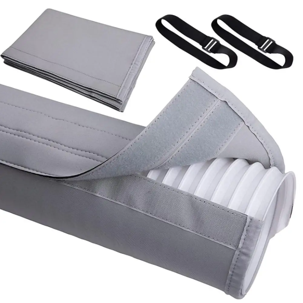 

152*51cm Air Conditioner Hose Cover Wrap with Straps AC Hose Insulation Sleeve Dust-proof AC Exhaust Hose Heat Insulation Cover