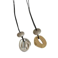 Pendentif irrégulier pour femmes, bijoux exquis, chaîne en corde Simple, Long collier réglable, décontracté, polyvalent, accessoires cadeaux 6