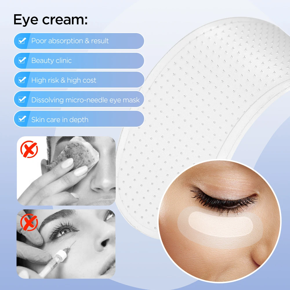 1-20PCS Microneedle Eye Patches Mask Korean Skin Care Hyaluronic Acid for Anti Wrinkle Aging Dark Circle Eyes Mask Moisturizin