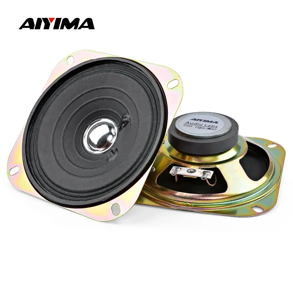 AIYIMA 2Pcs 4 Inch Audio Sound Speaker 8 Ohm 5W Full Range Speaker Paper Edge Amplifier Home Loudspeaker DIY Keyboard Horn Toy for Bluetooth Speaker Audio Speakers Tweeter Speaker Bookshelf Speakers Speaker Repair Parts