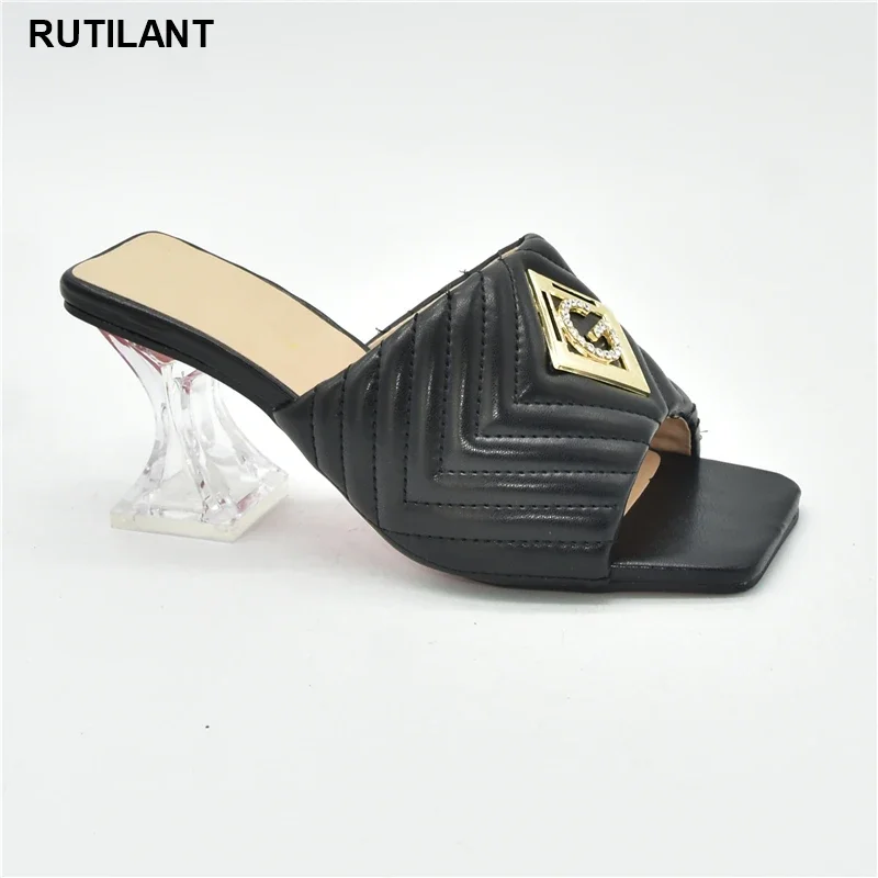 

New Fashion Shoes for Wedding Women Ladies Dress Shoes Decorated with Rhinestone Plus Size Women Shoes 43 Closed Toe Heels
