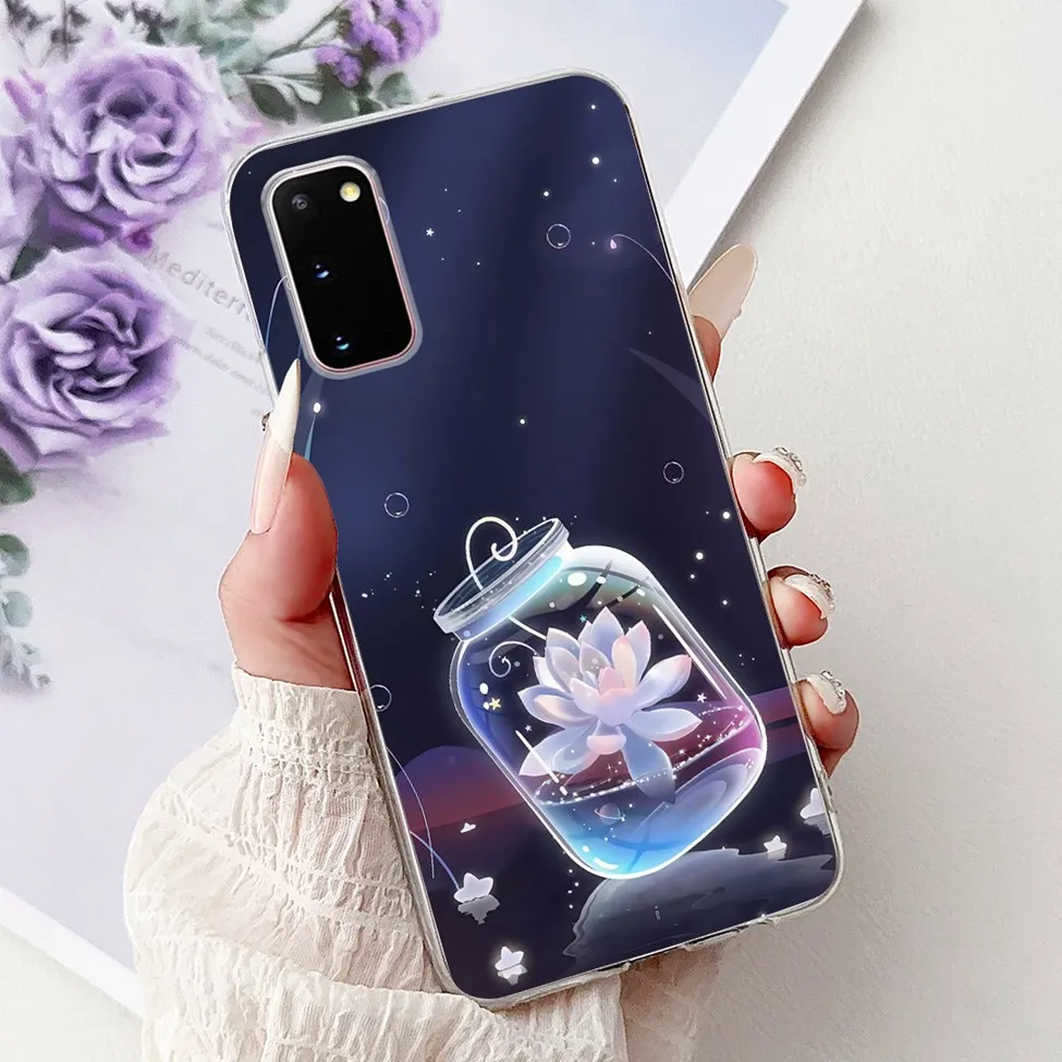Clear Cute Cat and Fashion Flower Painted Phone Case Cover