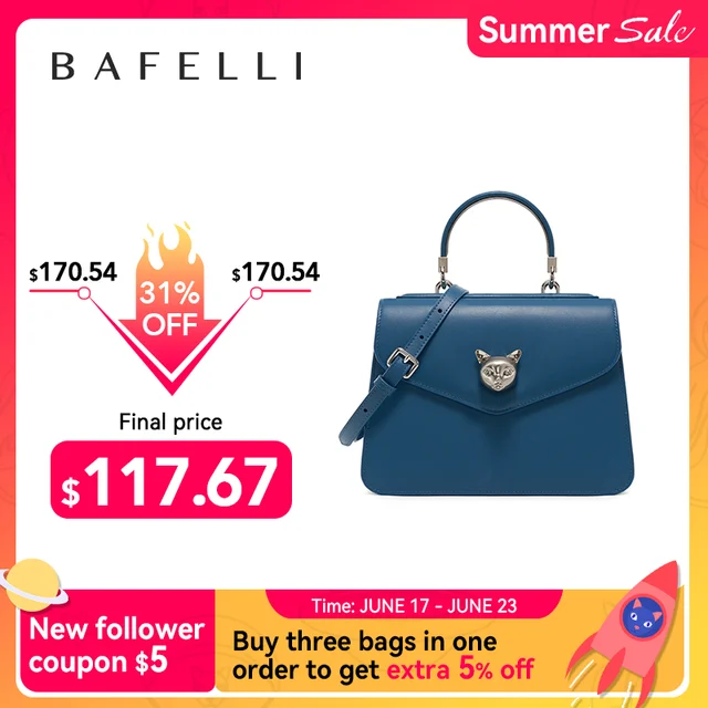 2023 BAFELLI CAT WOMEN'S NEW FASHION HANDBAG LADY STYLISH BUSINESS FEMALE LEATHER LUXURY BRAND CASUAL SHOULDER PURSE 1