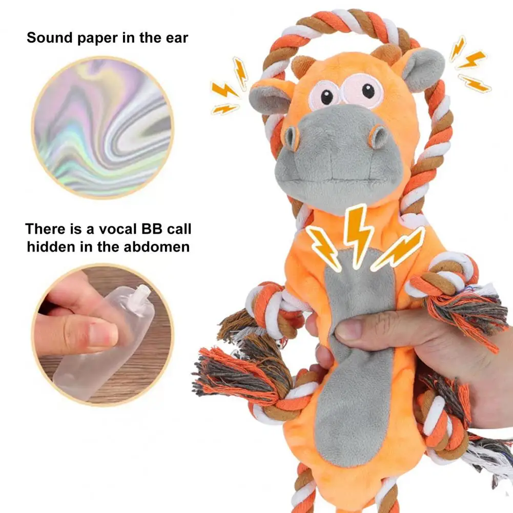 

Engaging Pet Plaything Cow Design Plush Dog Toy with Sounding Rope Teeth Bite Resistant Features Soft Fabric Pet Toy for Boredom