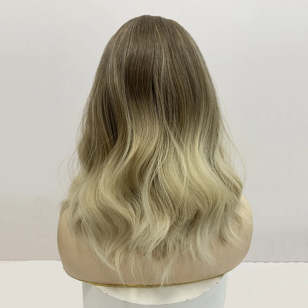 Lebeauty Natural Brazilian Hair Christmas Sale Jewish Wigs Kosher Wig Blonde Color Wave Silk Top Wig For Young Women