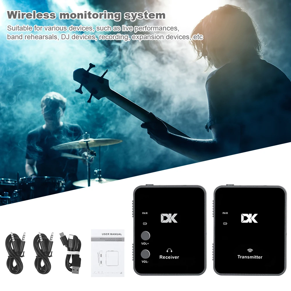 

Wireless In-Ear Monitor System Portable Headphone Earphone Streaming Monitor for Studio Band Rehearsal Live Performance