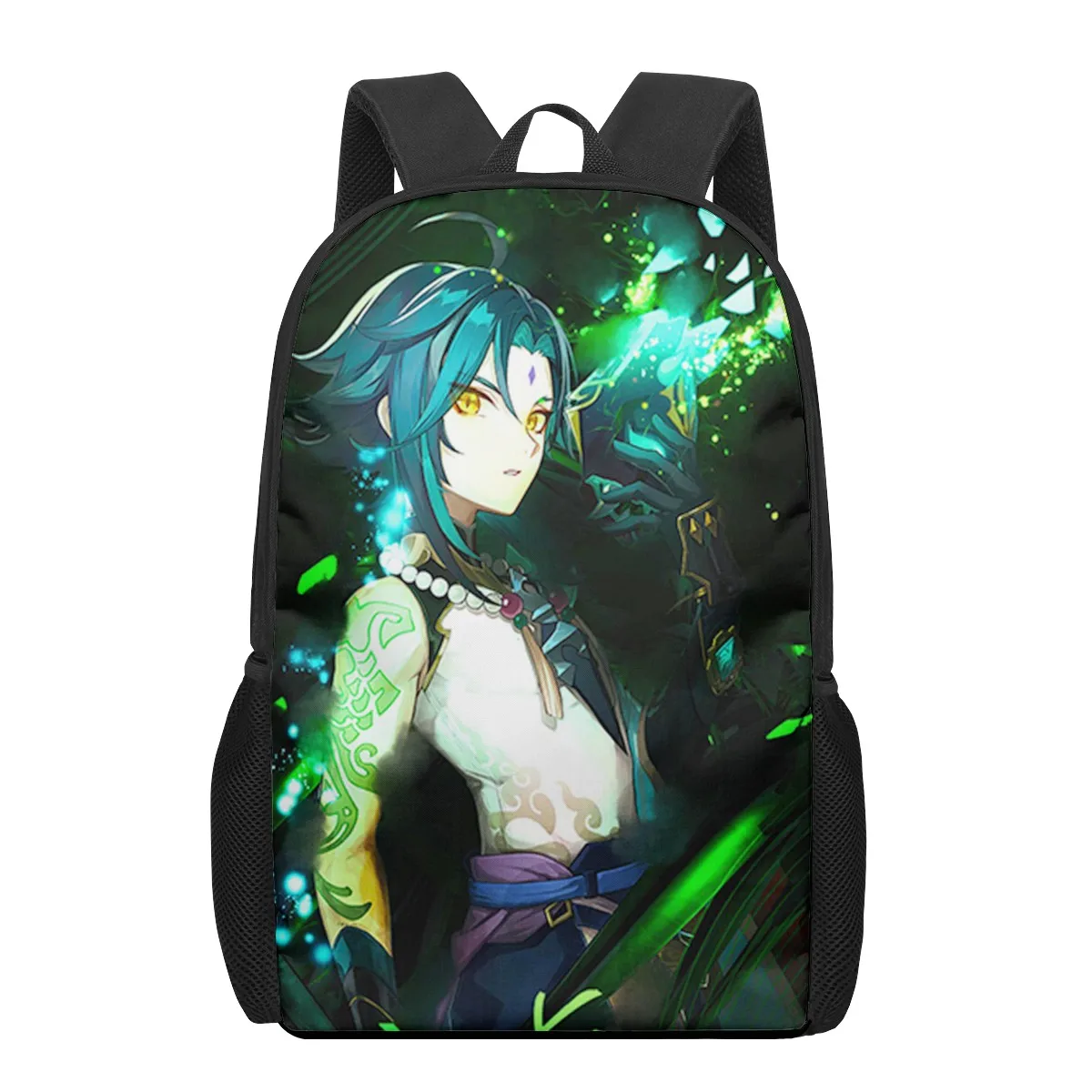 Genshin Impact Xiao 3D Printing Schoolbags for Girls Boys Children Kids School Book Bag 3d Junior Primary Student Bookbags Shoul