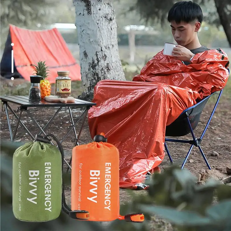 Portable Waterproof Emergency Survival Sleeping Bag Outdoor Camping Gear Thermal Sack First Aid Rescue PE aluminum film Blanket