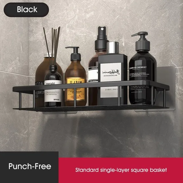 Bathroom Shelf Rotatable Punch-free Storage Rack Wall Mount Shower Shelves Corner  Shelf Kitchen Bathroom Organizer