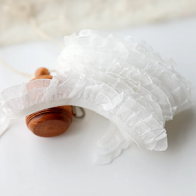 Hot ! 5 Meters Ivory Ruffle Elastic Lace Trim Fabric 2 Layers DIY Crafts Sewing Supplies DIY Bra Underwear Accessories 2.1cm