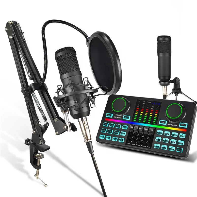

Censreal Voice Changer Musical Instrument Mixer Podcast Equipment Microphone with External Sound Card