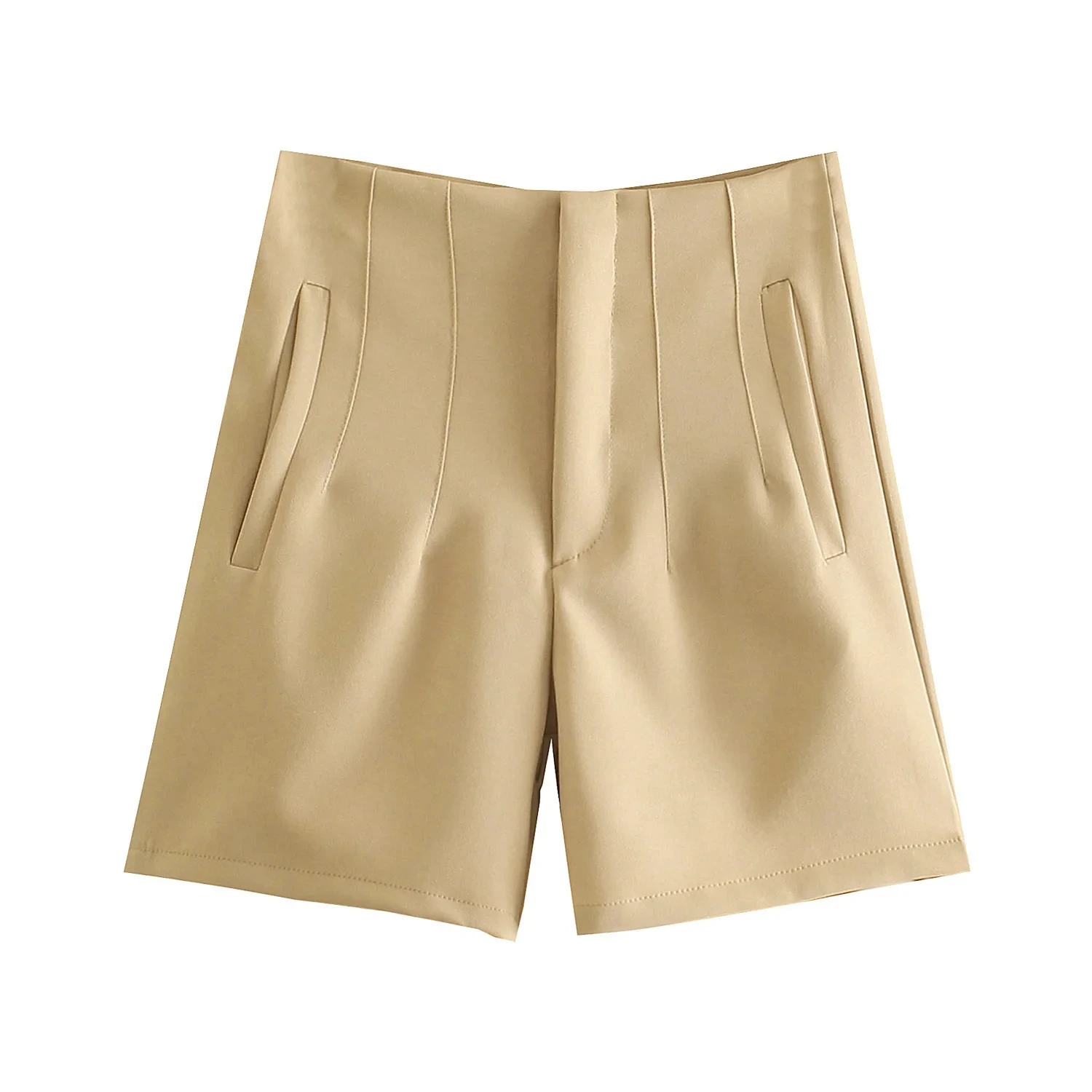 workout clothes for women Xitimeao  Women Chic Fashion With Seam Detail Office Wear Pants Vintage High Waist Zipper Fly Female Shorts Trousers Mujer swim trunks