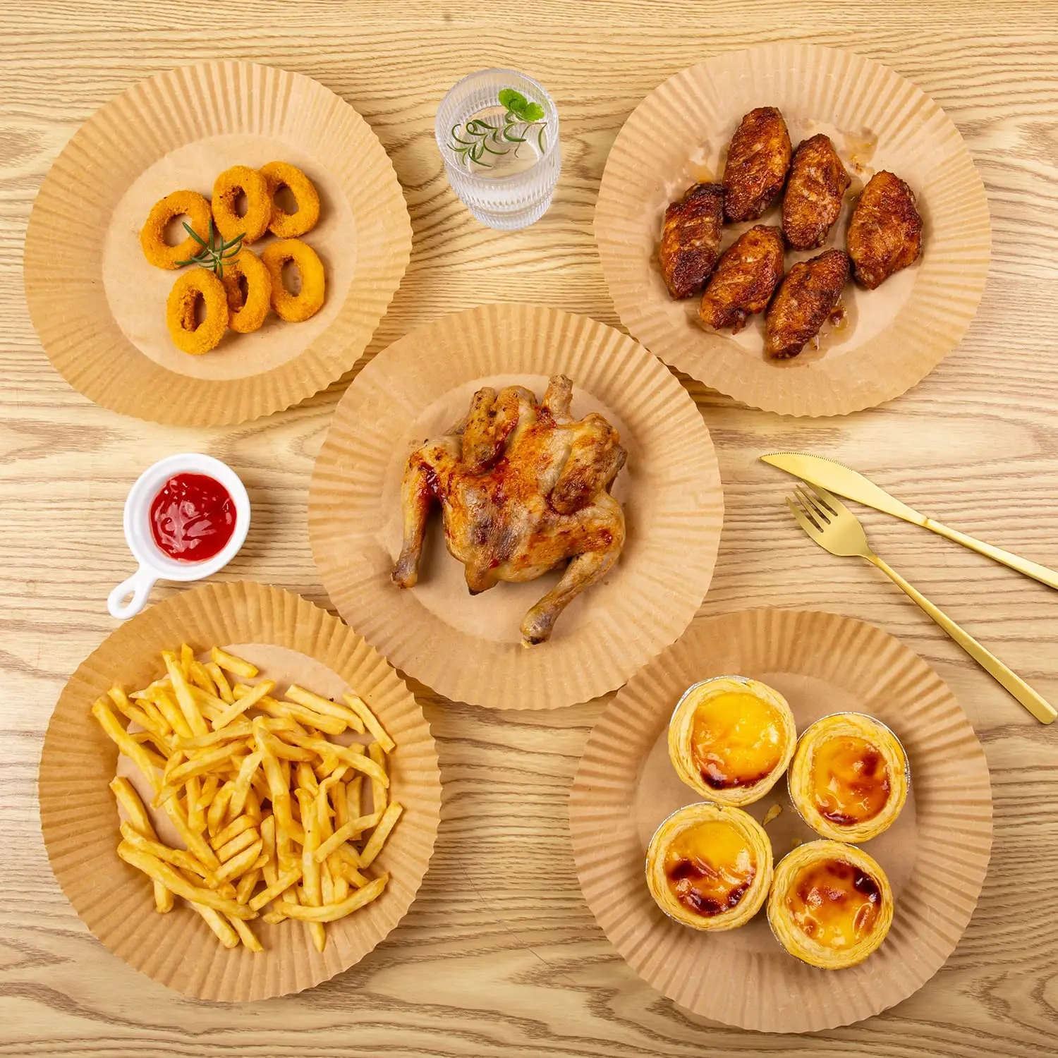 Round Baking Paper Air Fryer Baking Pans Air Fryer Kitchen Grill