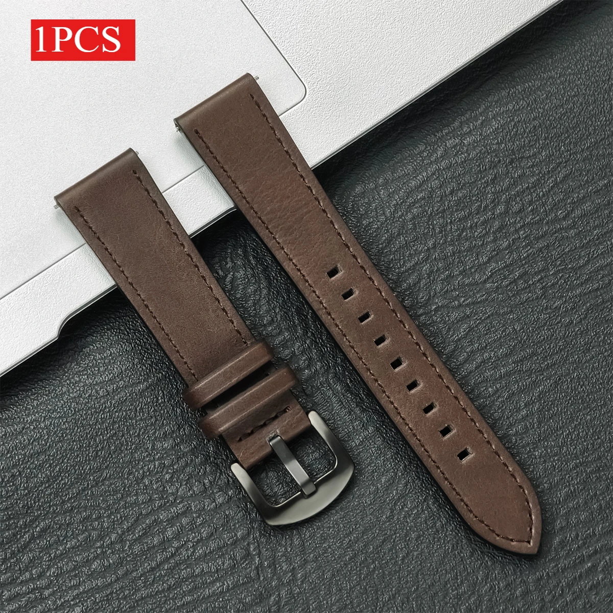 Premium 2-Piece 20mm Leather Breathe Strap Set - Universal Watchband Collection