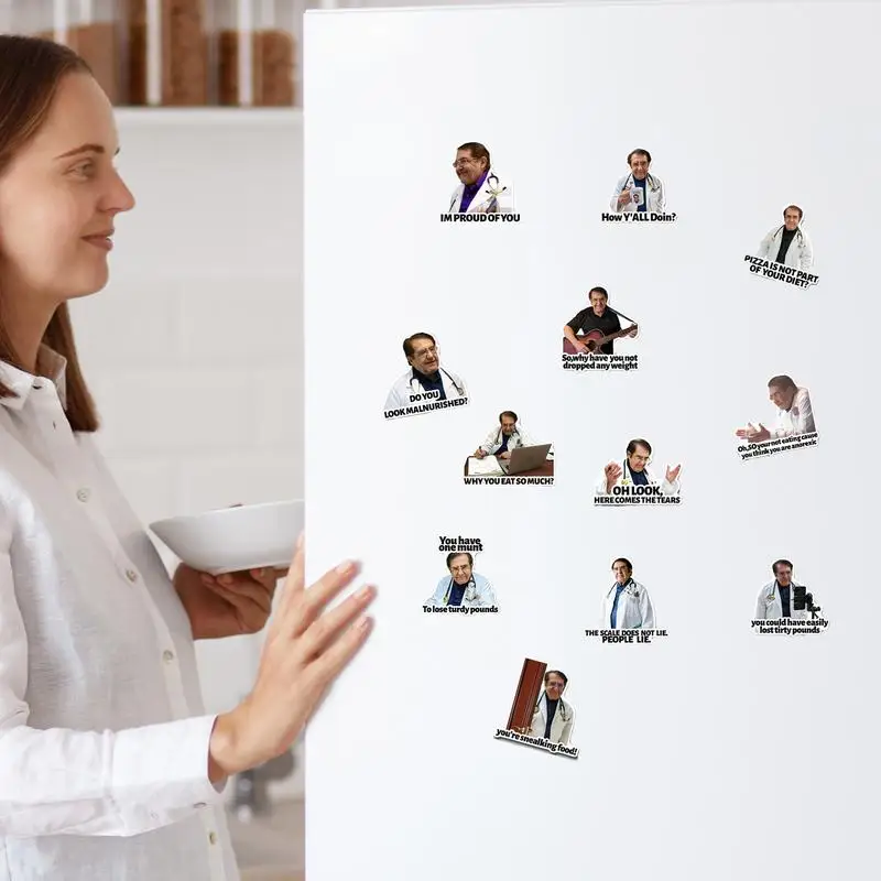 12PCS Doctor Fridge Magnet Doctor Phrase Magnets Funny Kitchen Fridge Magnets for Refrigerator Car Motivational Diet Helper