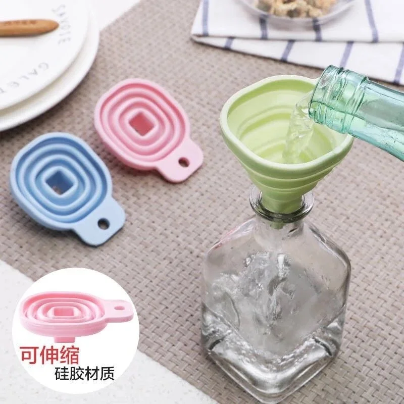 Silicone Funnel Portable Folding Collapsible Used To Transfer Liquid Powder Household Cooking Accessories