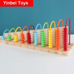 Juguetes Montessori para sumar y restar Abacus, juguete educativo con cuentas de colores y construcción de madera resistente