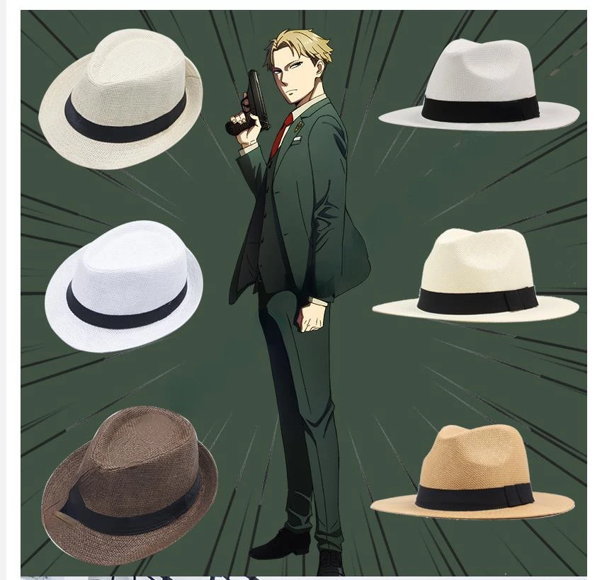 

Anime Spy X Family Loid Forger Cosplay Cap Twilight Jazz Cap White Retro Cos Accessory Prop Summer Bowler Hats Cap Outdoor Men