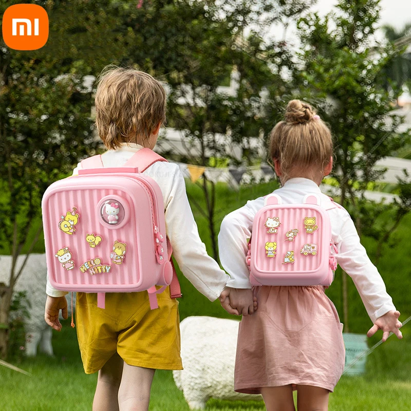 

Xiaomi Children's Travel Backpack To Reduce The Burden of Shoulder Trolley Bag Children's Cute Schoolbag DIY Pattern Schoolbag