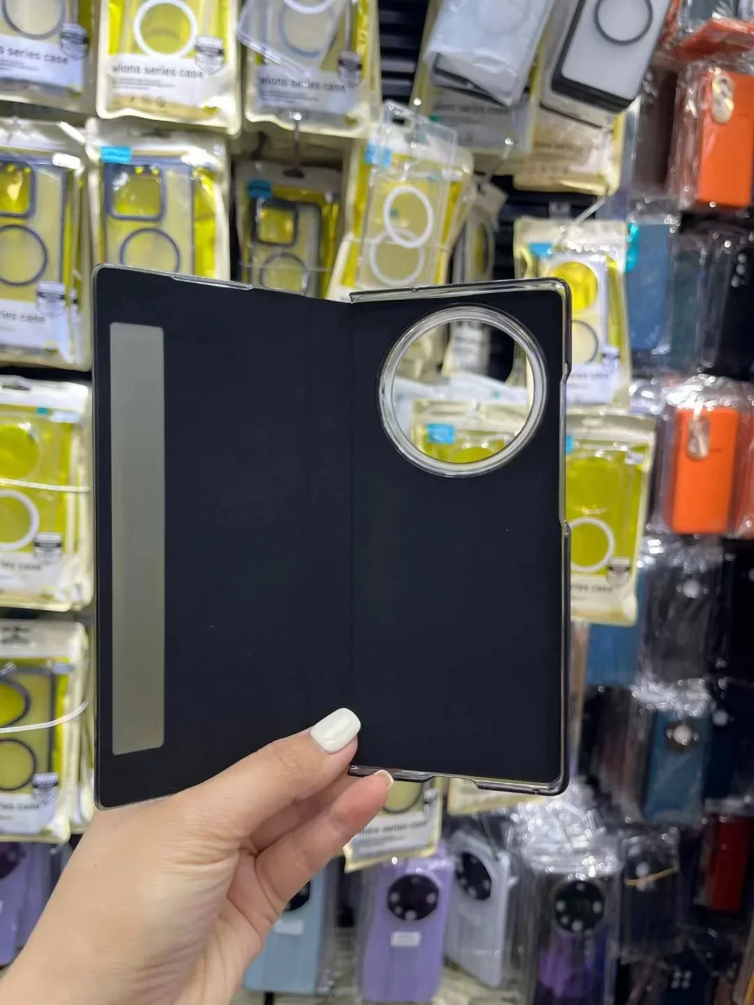 Premium PU Leather Wallet Case - Full Coverage Smart Window Protective Cover