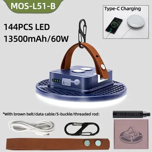 Rechargeable Camping Lights Outdoor Magnetic Suction Tent Lanterns Maintenance Emergency Lights High Light Flashlights 13500mah - Image 9