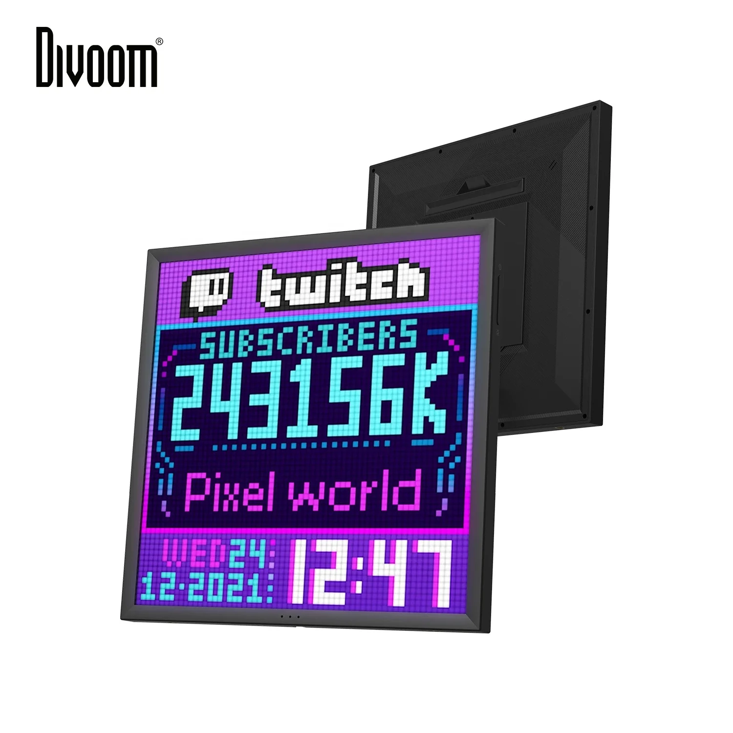 

Divoom Pixoo 64 WiFi Pixel Cloud Digital Frame with APP Control 64 X 64 LED Panel Display Frame for Gaming Room Decoration media