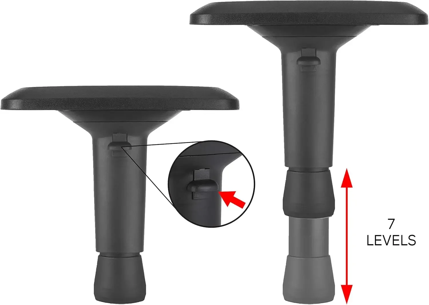 Replacement Adjustable Arms Armrest Pair Upright Bracket with Pads Fits Most Gaming Chairs (4D)
