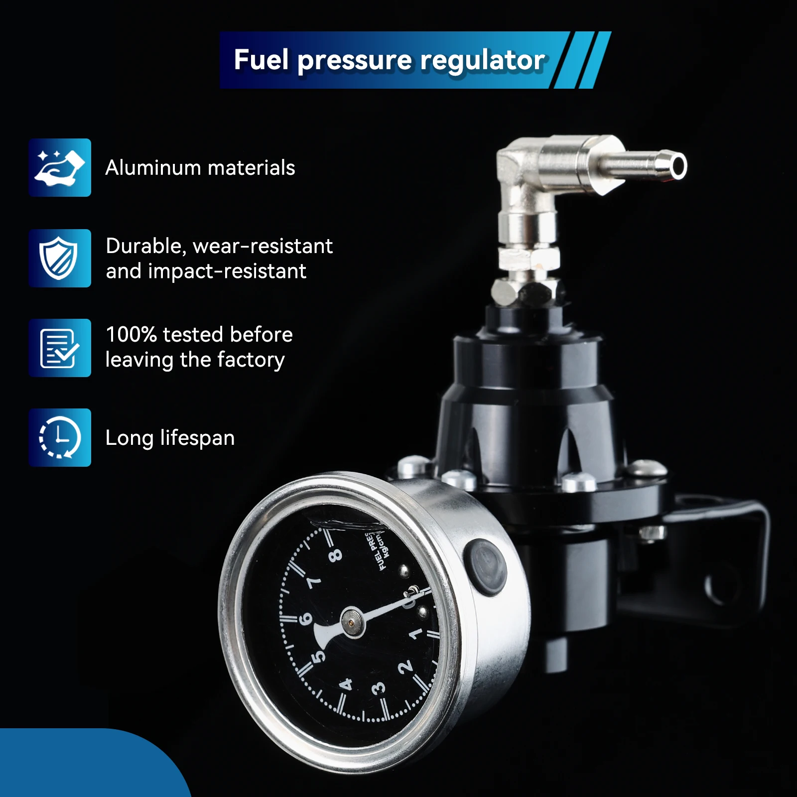 Regolatore di Pressione Carburante Universale per Auto con Manometro, Valvola di Regolazione Pressione per Accessori Motore Auto - immagine 5