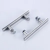 2pcs/Lot ABS+ Stainless Steel Brushed Sliding Knob Door Handle For Furniture Interior Shower Cabin Accessories Hardware Decor 1