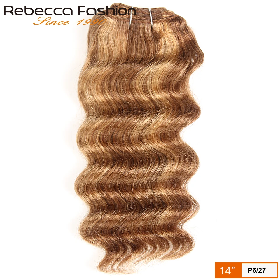 Nature Hi Deep Hair 1 Piece Only Brazilian Deep Wave Human Hair Weave Bundles Deal #4 #27 Ombre Remy Extension